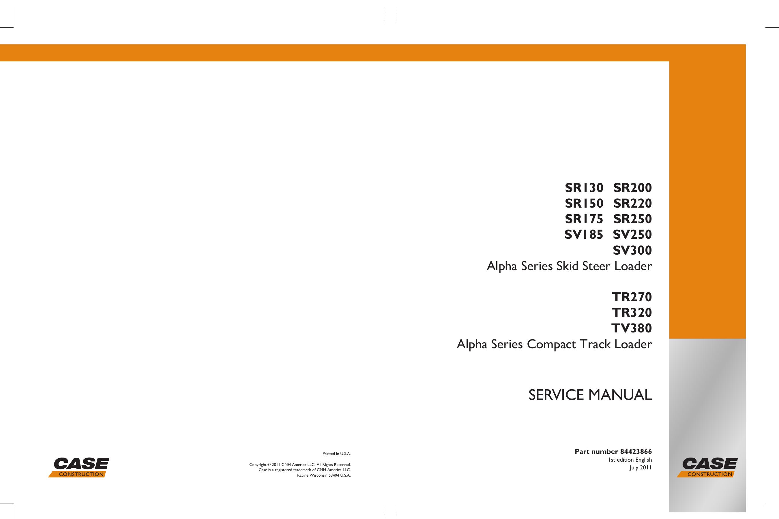 SR130,SR150,SR175,SV175,SV185,SR200,SR200,SR220,SR250,SV250,SV300, TR270, TR320, TV380  Service Manual